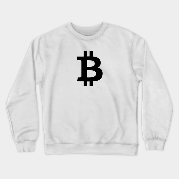 Bitcoin Logo Black - Crypto Crewneck Sweatshirt by My Crypto Design